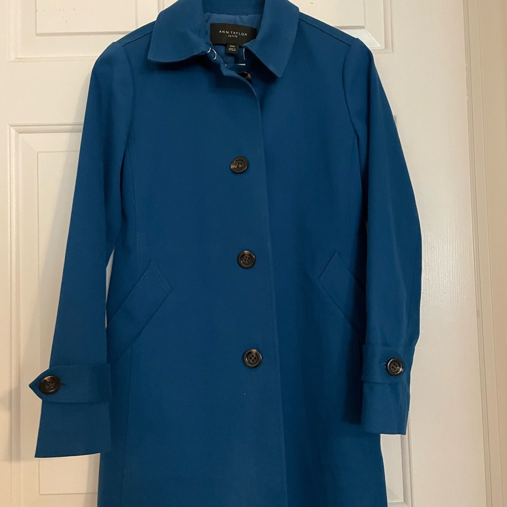 Ann Taylor Vibrant Blue Trench Coat